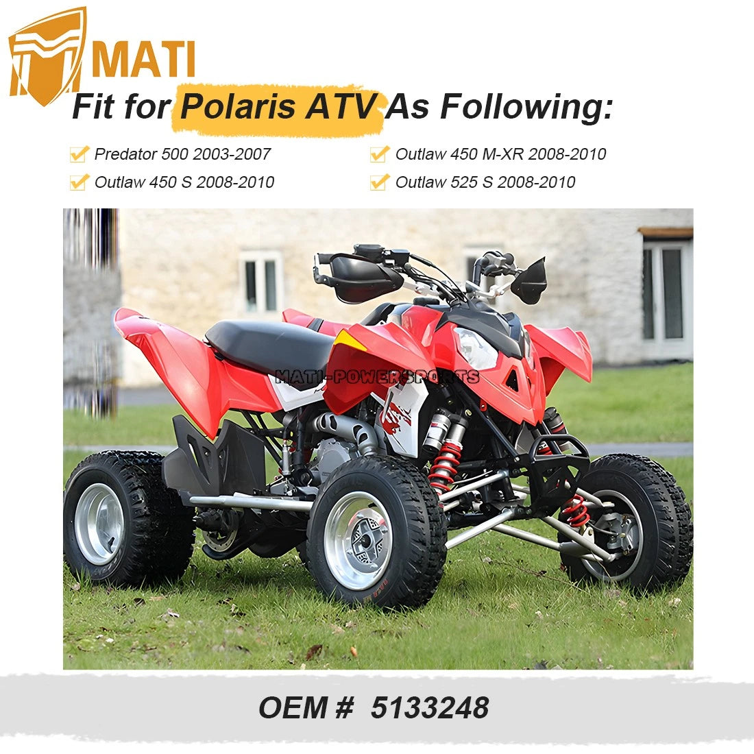 Rear Axle Bearing Carrier Hub For Polaris Predator 500 Outlaw 450 S 500 MXR 525 S 5133248 03-10