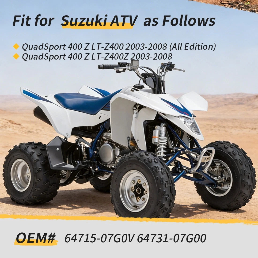 Rear Axle Bearing Housing Carrier Kit For Suzuki QuadSport 400 Z 2003-2008 64715-07G0V 64731-07G00