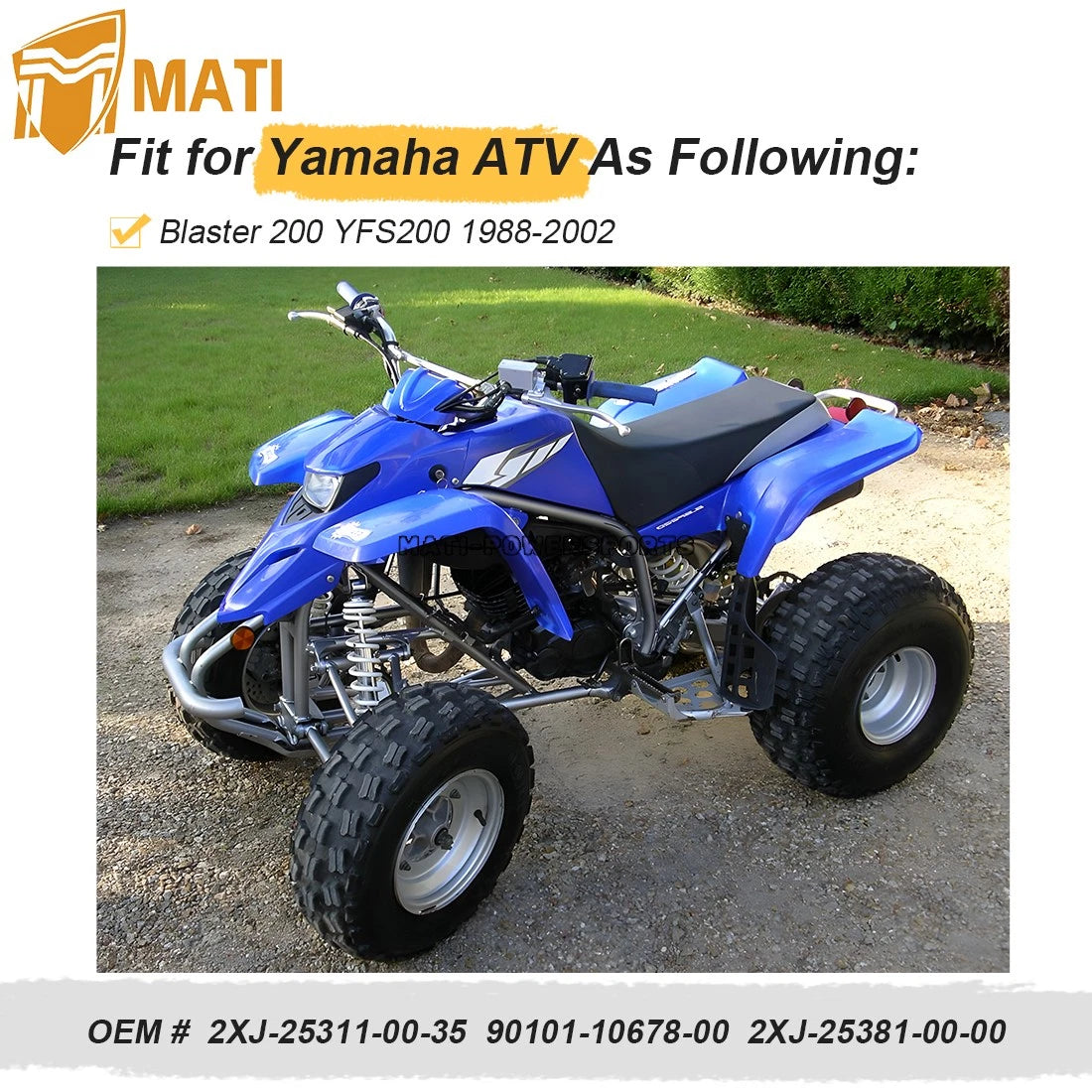 Rear Axle Shaft, Bearing Carrier Housing & Wheel Hub Kit for Yamaha Blaster 200 YFS200 1988-2002 2XJ-25311-00-35 90101-10678-00