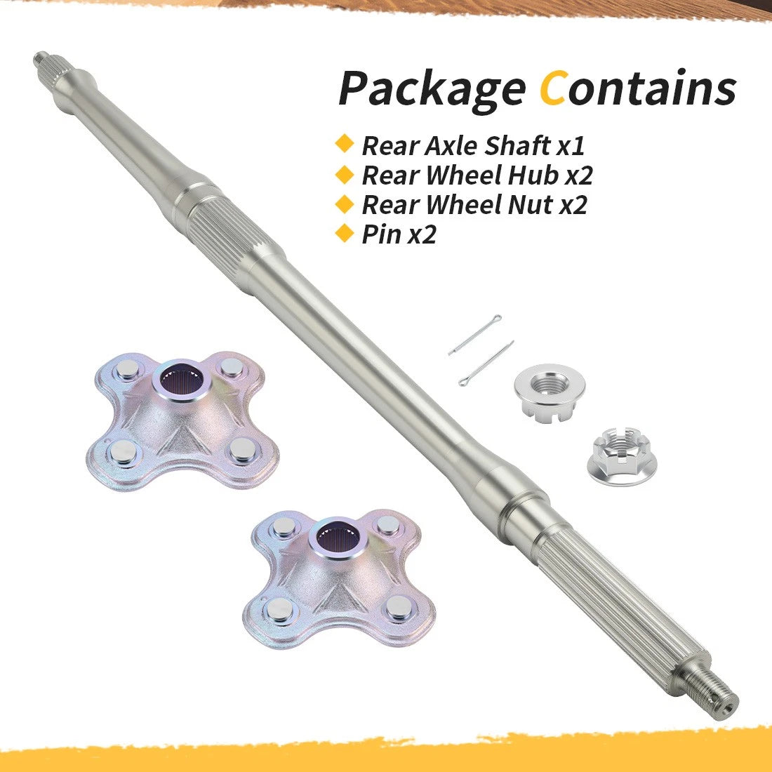 Rear Axle Shaft w/ Wheel Hub for Yamaha Wolverine 350 4x4 YFM350FX 1996-2005 4KB-25381-12-00