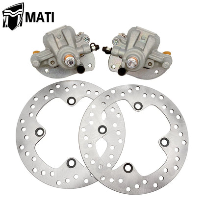 Rear Brake Calipers & Brake Rotors for Yamaha Grizzly 700 YFM700 4x4 2007-2020