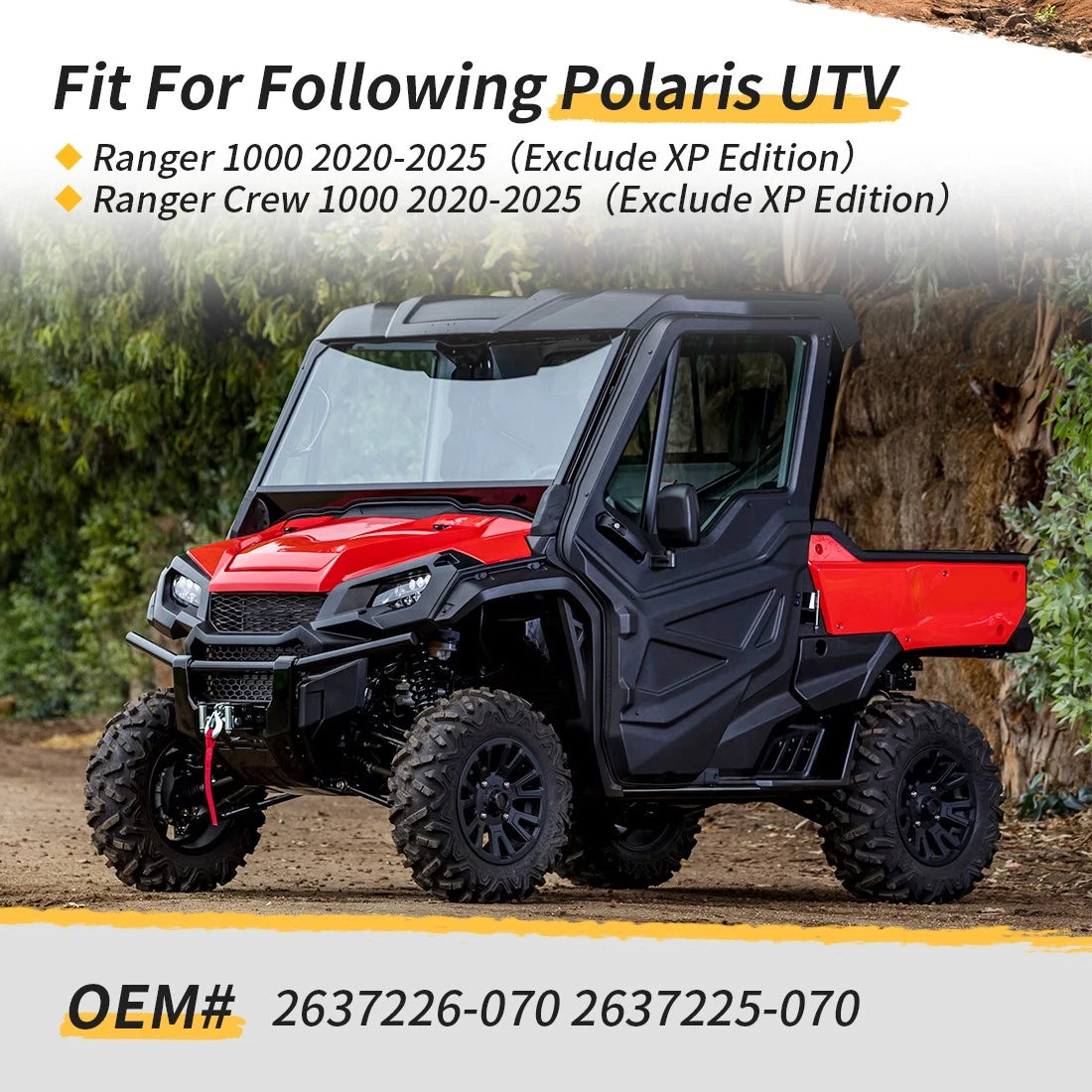 Rear Hand Intake Fender For Polaris Ranger 1000 / Crew 1000 2020-2025 2637226-070