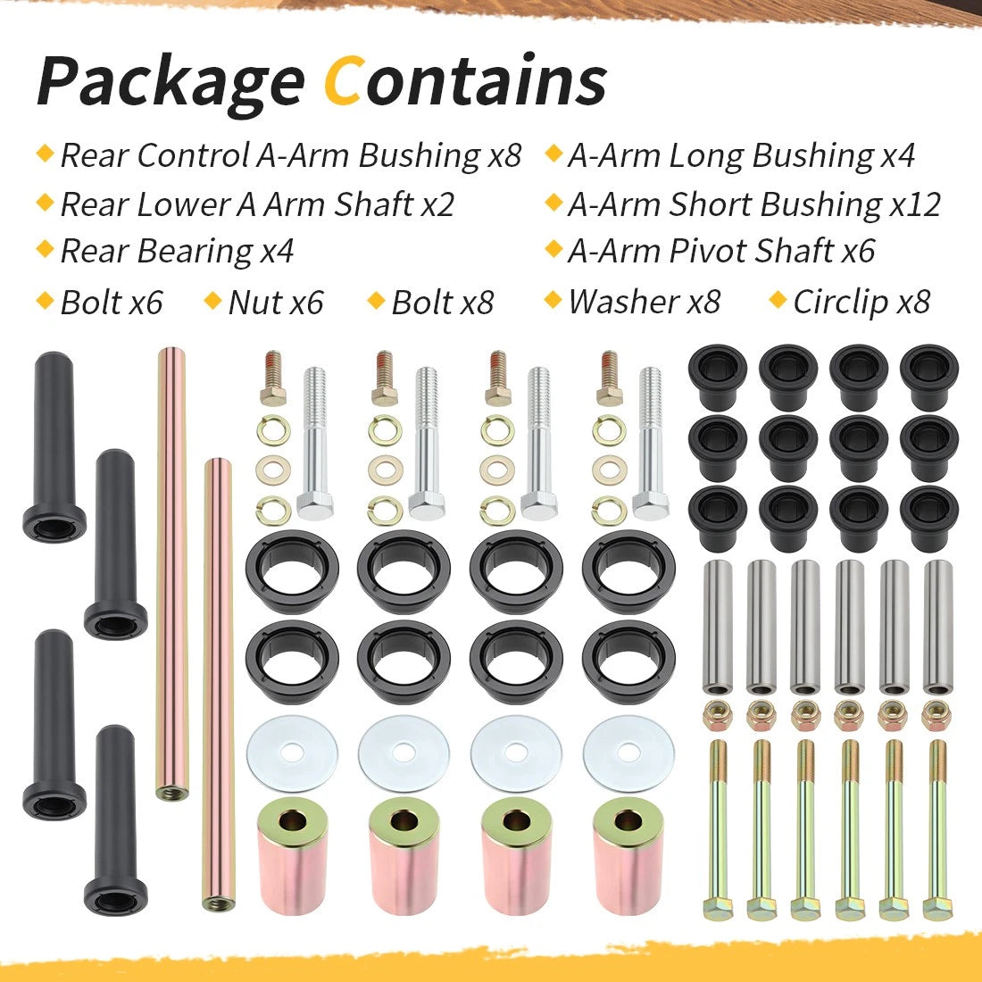 Rear Lower Upper A Arm Kit & Bolt For Polaris Sportsman 400 450 500 600 700 800