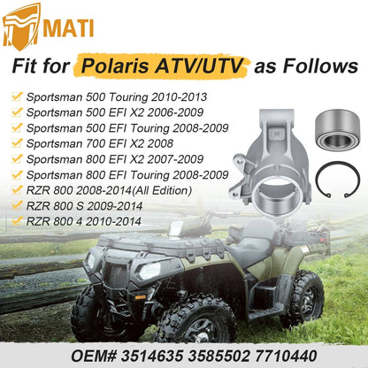 Rear Right Wheel Carrier & Bearing For Polaris Sportsman 500 700 800 RZR 800 S/4 06-14 5134985
