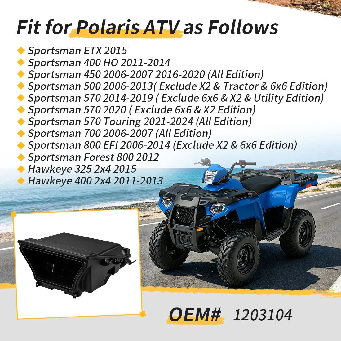 1203104 For Polaris Sportsman 400 450 500 570 700 800 Rear Storage Tool Box Trunk
