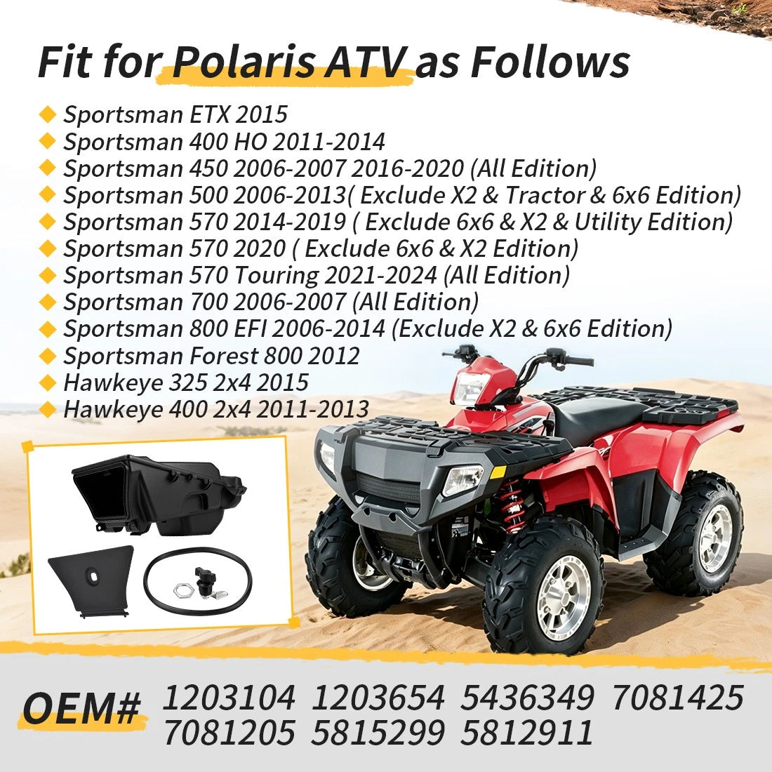 1203104 5436349 For Polaris Sportsman 400 450 500 570 700 800 Rear Storage Tool Box & Lock Latch
