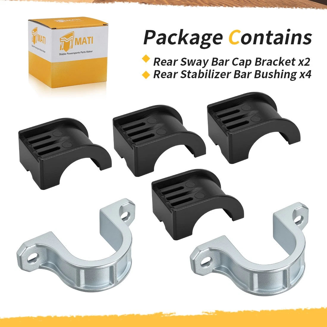 Rear Sway Stabilizer Bar Bushing & Cap Bracket For Polaris RZR 1000 XP 4 Turbo 5450606