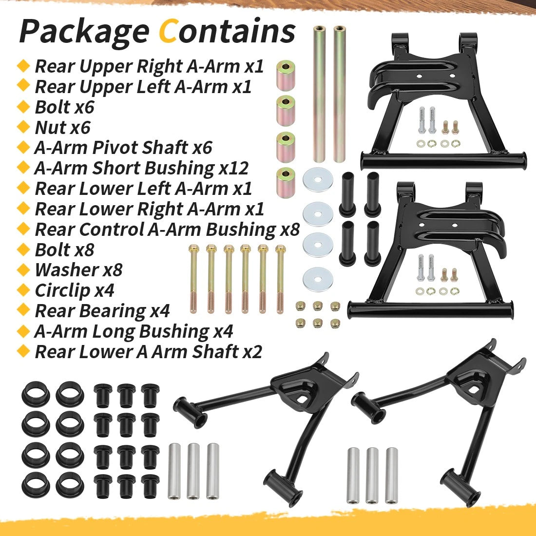 Rear Upper Lower A-arm Kit Bushing For Polaris Sportsman MV7 400 450 600 700 800
