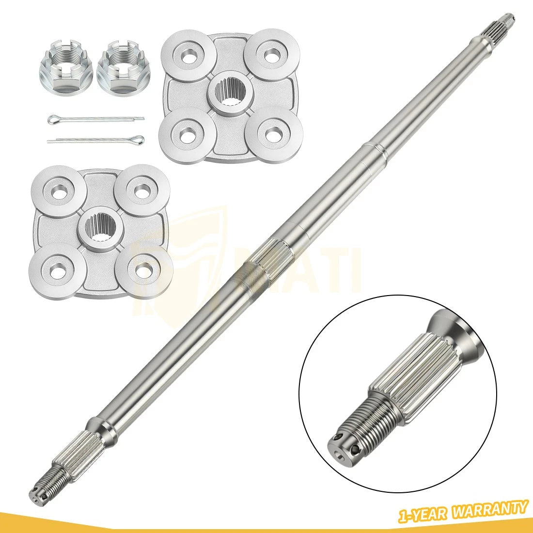 5020504 For Polaris Big Boss Trail Boss 250 300 350L Sportsman 400 1989-1995 Rear Wheel Axle & Hub Kit