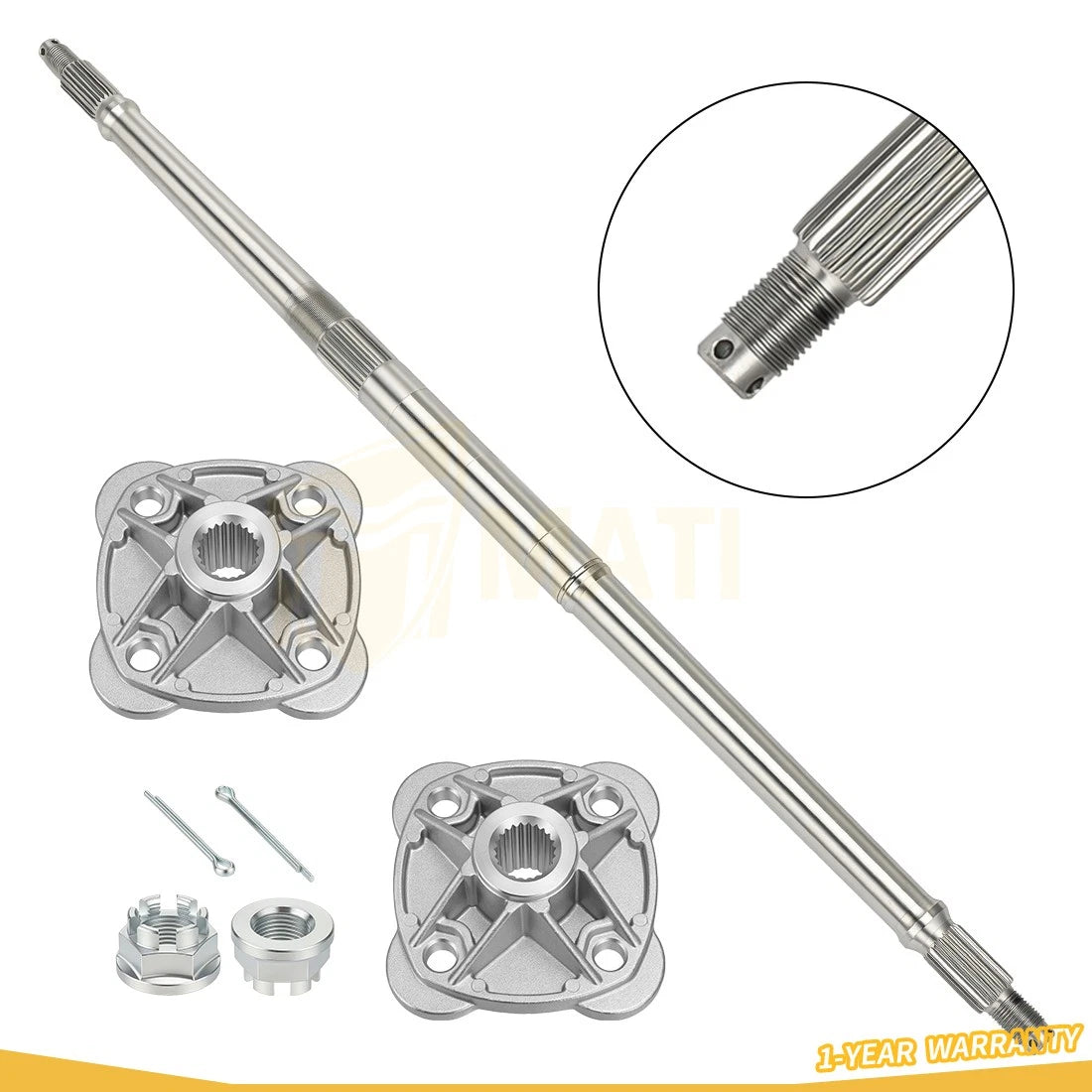 5020504 For Polaris Big Boss Trail Boss 250 300 350L Sportsman 400 1989-1995 Rear Wheel Axle & Hub Kit