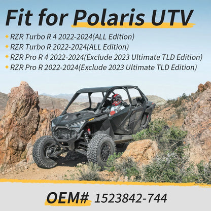 4 Pcs Matte Flash Black 5 Lug Rim Cap For Polaris RZR Turbo Pro R 4 2022-2024 1523842-744