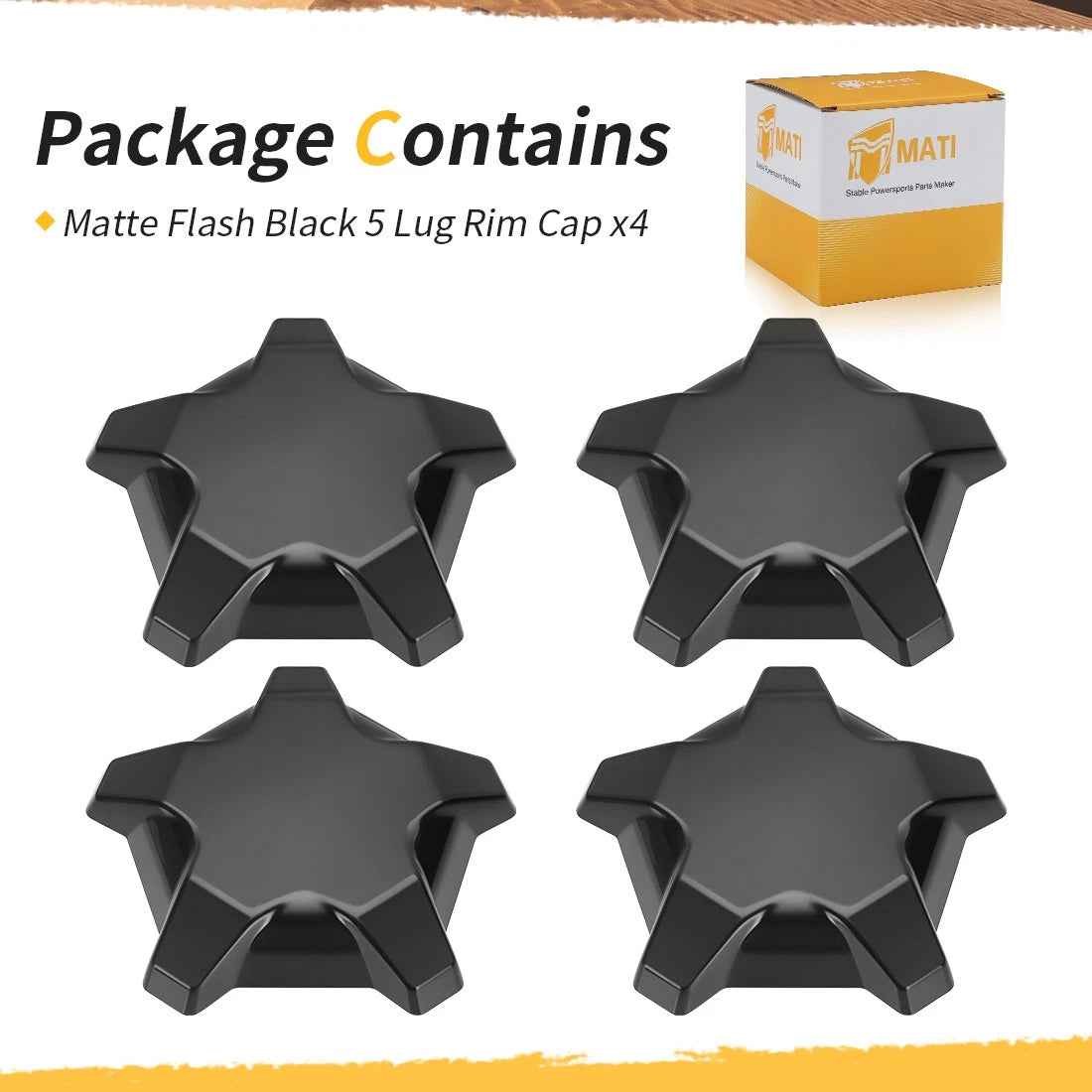 4 Pcs Matte Flash Black 5 Lug Rim Cap For Polaris RZR Turbo Pro R 4 2022-2024 1523842-744