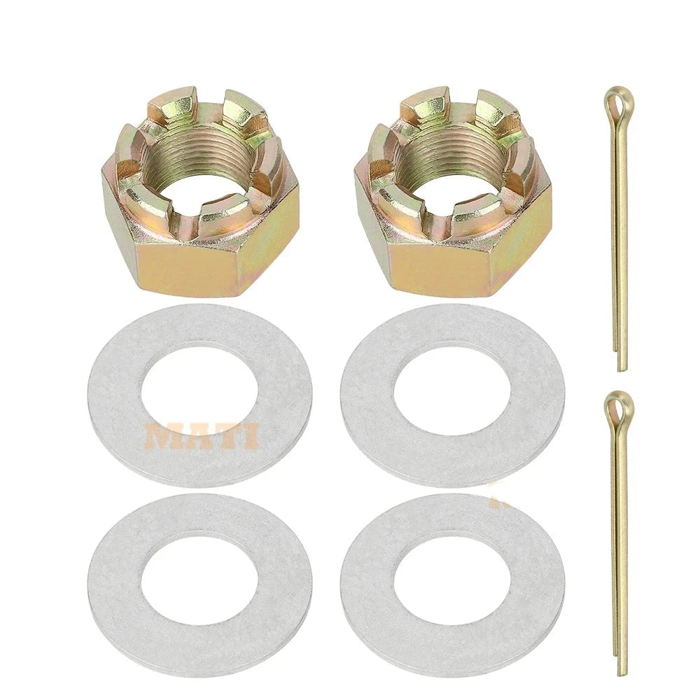 M MATI Polaris Front Axle Nut & Washer Kit (Fits Most Models) RZR, Ranger, General, Sportsman, ACE OEM: 7555796, 7547337