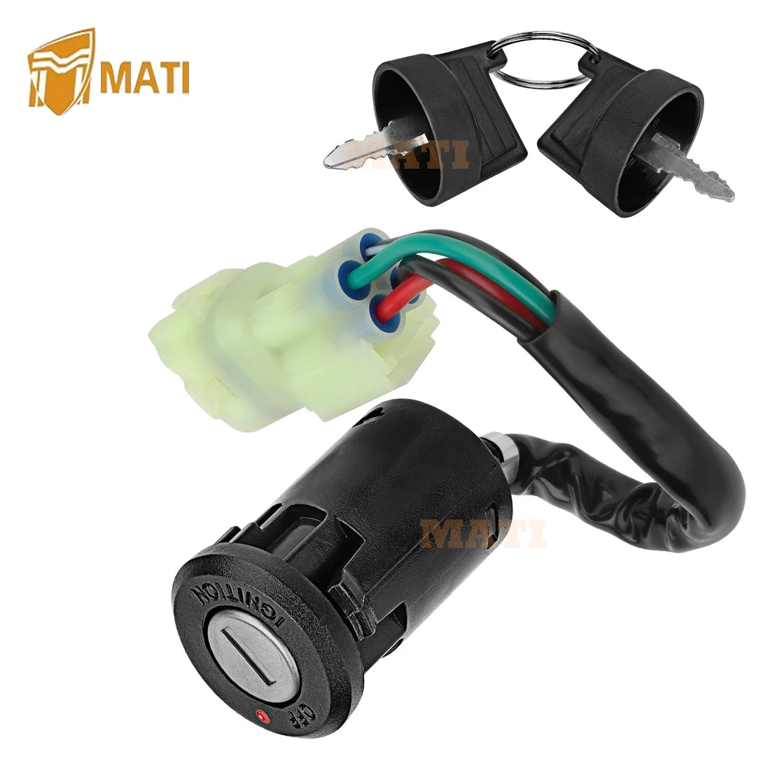 M MATI Ignition Key Switch for Kawasaki KFX50 KFX90 KFX 50 KFX 90 2007-2023 OEM: 27005-Y002 27005-Y001