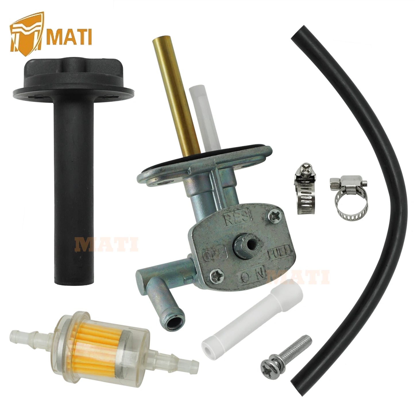 M MATI Fuel Cock Petcock & Lever Assy Replacement for Kawasaki ATV Prairie 400 KVF400 1999-2002 OEM: 51023-1254 92077-1098