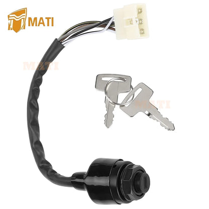 Ignition Key Switch 6Wires for Kawasaki Mule 2010 2020 2030 2500 2510 2520 500 520 550 1990-2004 Mule SX 2017-2023 Mule 4000