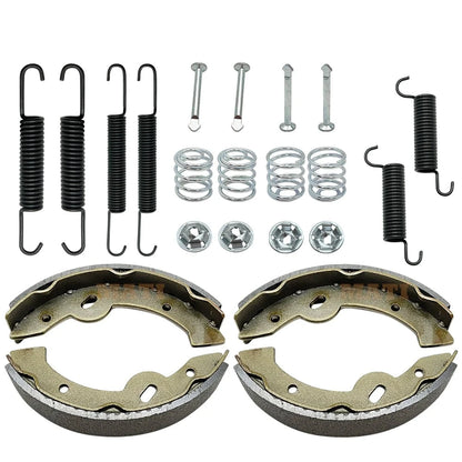 Premium Brake Shoes Springs Pins Kit for E-Z-GO & Yamaha Gas Golf Carts (Medalist, TXT, RXV, Workhorse, G9-G28)