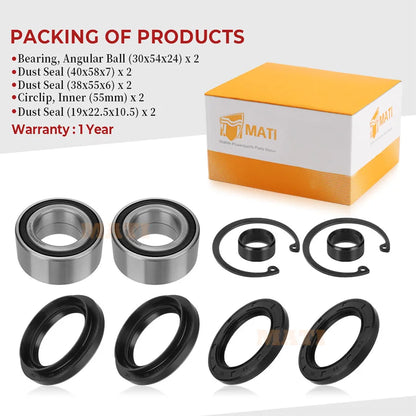 M MATI Front Wheel Bearings Seals for Honda Rincon TRX650FA/FGA TRX680FA/FGA Rubicon 500 TRX500FA/FGA/FPA 91256-HM7-003