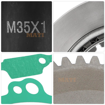 M MATI Starter Starting Clutch One Way Gear Bearing Gasket Flywheel Puller Kit for Yamaha Grizzly YFM550 YFM700 Rhino YXR700 Viking YXM700 1HP-15515-00-00