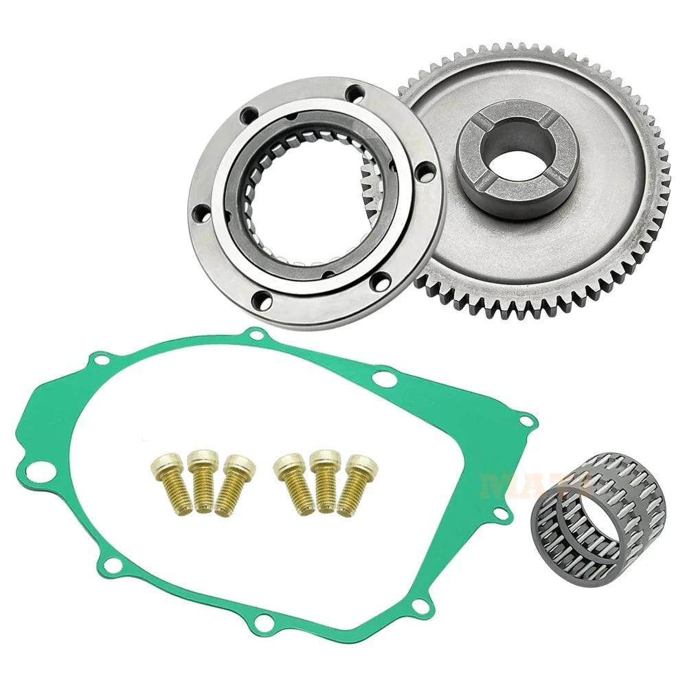 Starter Starting Clutch One Way Gear Bearing Gasket for Yamaha YFM350U/FW/FWJ/ER/X YFM400F 93310-225N0-00 1UY-15517-01-00