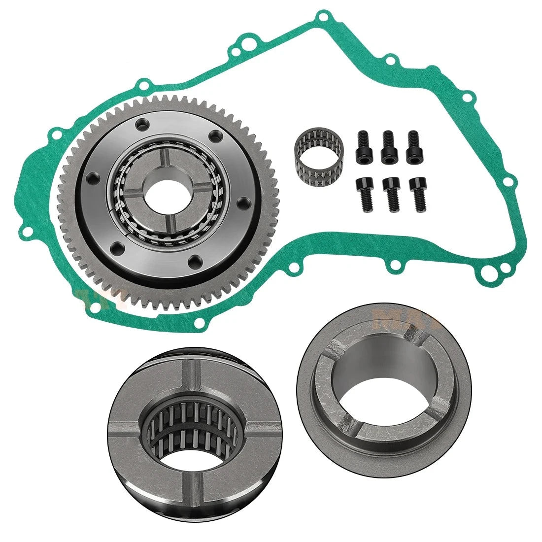 One-Way Starter Clutch Kit Starter Starting Clutch Gear Bearing Gasket for Yamaha Big Bear 400 350 1997-2012 Wolverine 350 2000-2005 1UY-15590-01-00