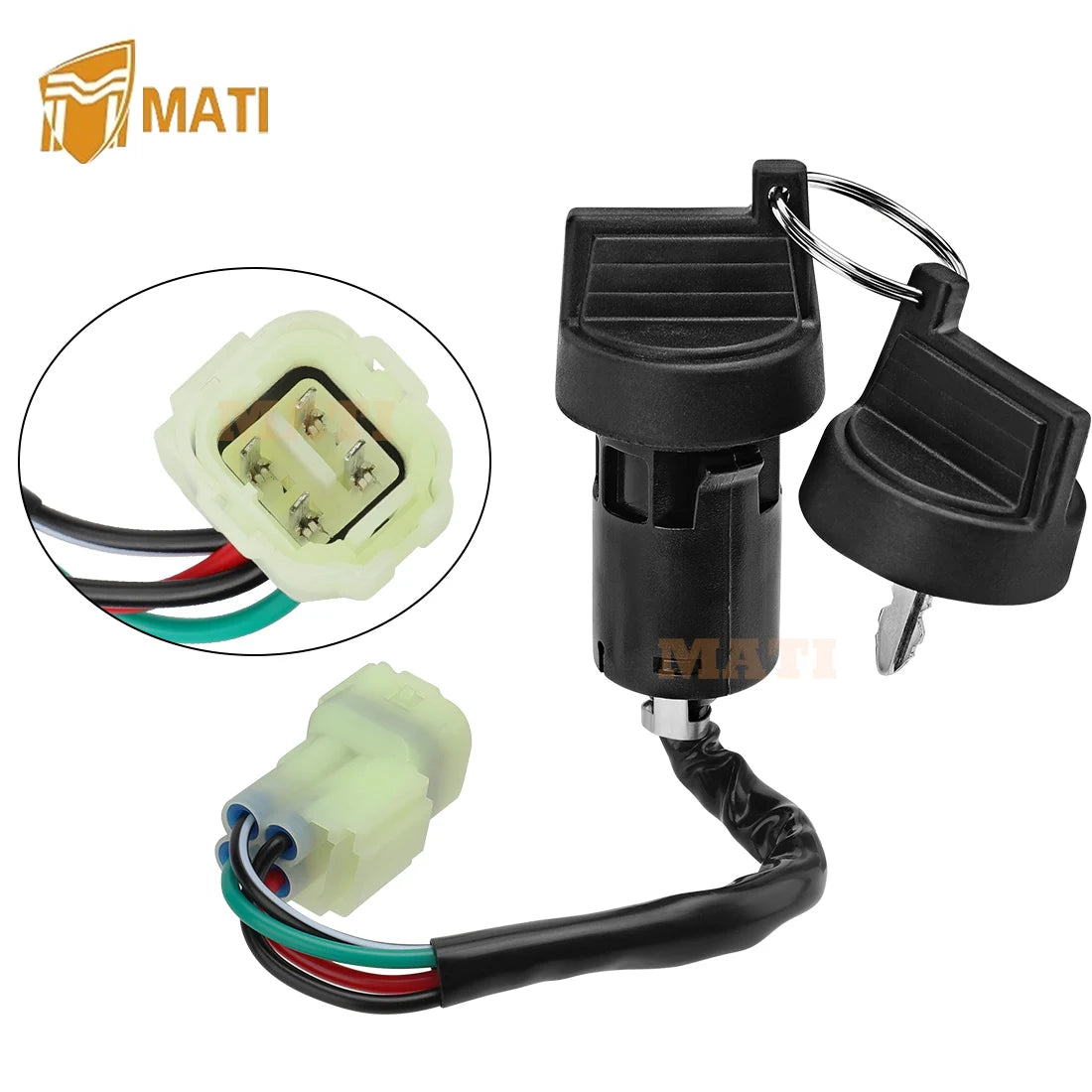 M MATI Ignition Key Switch for Kawasaki KFX50 KFX90 KFX 50 KFX 90 2007-2023 OEM: 27005-Y002 27005-Y001