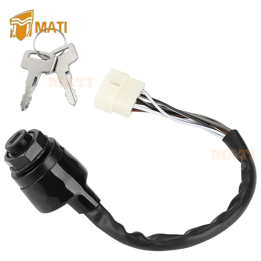 Ignition Key Switch 6Wires for Kawasaki Mule 2010 2020 2030 2500 2510 2520 500 520 550 1990-2004 Mule SX 2017-2023 Mule 4000