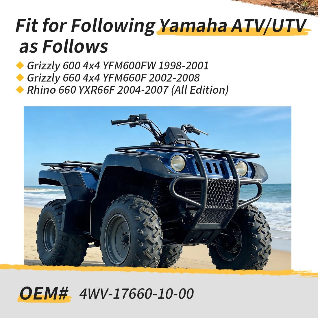 Secondary Clutch For Yamaha YFM600FW YFM660F YXR66F Grizzly Rhino 600 660 1998-2008 4WV-17660-10-00