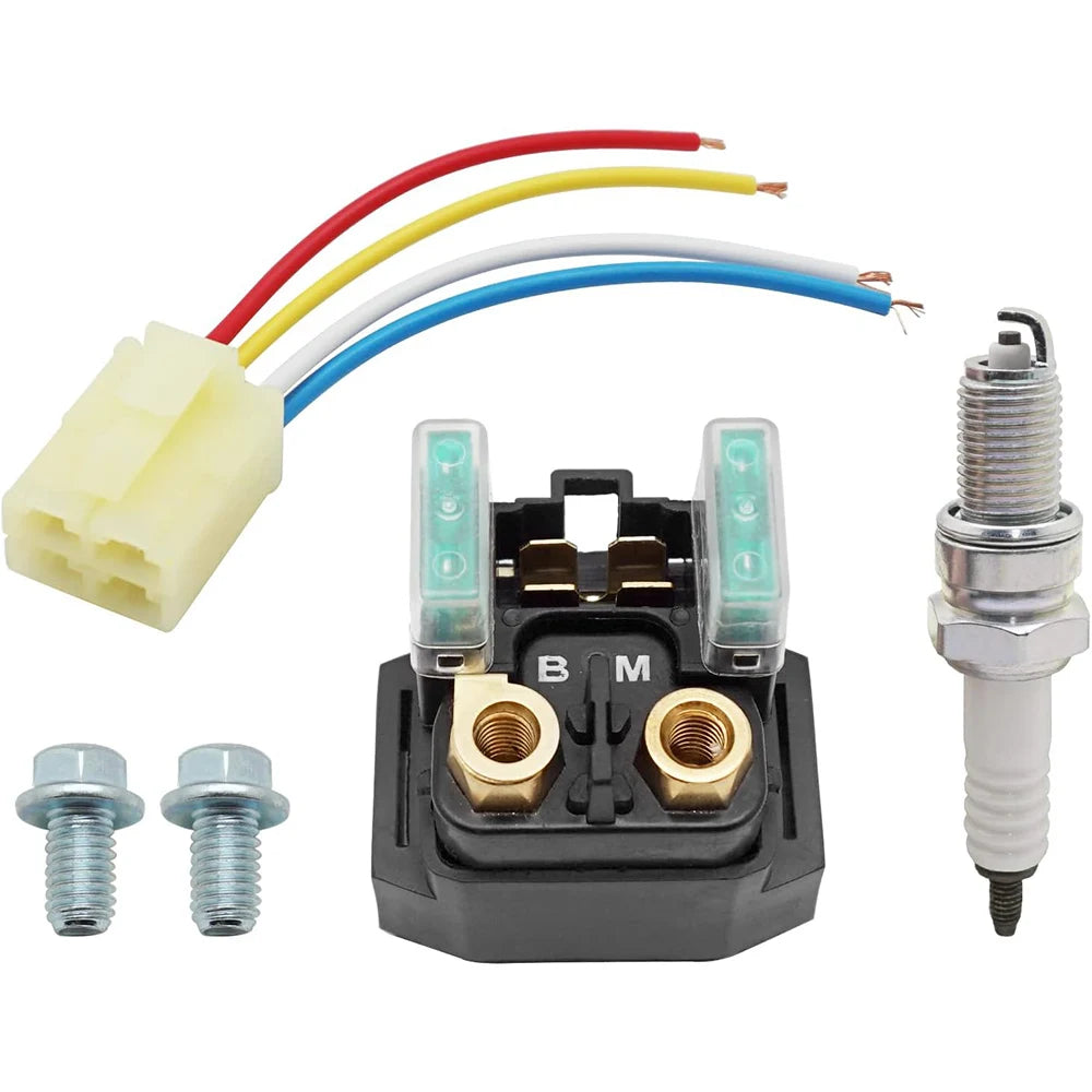 Starter Solenoid Relay & Plug & Spark for Yamaha Grizzly 350 400 450 660 Big Bear 250 400 Raptor 350 660 Wolverine 350 400