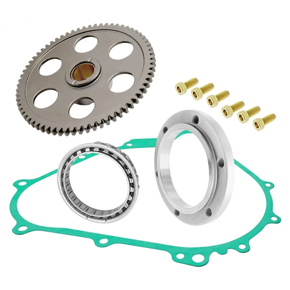 Starter Starting Clutch One Way Gear Bearing Gasket for Yamaha Grizzly Kodiak Rhino Wolverine 400 450 MPN: 5KM-15590-00-00 Mati Powersports