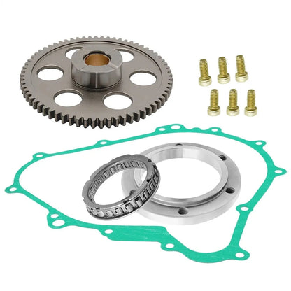 Starter Starting Clutch One Way Gear Bearing Gasket for Yamaha Grizzly Kodiak Rhino Wolverine 400 450 MPN: 5KM-15590-00-00 Mati Powersports