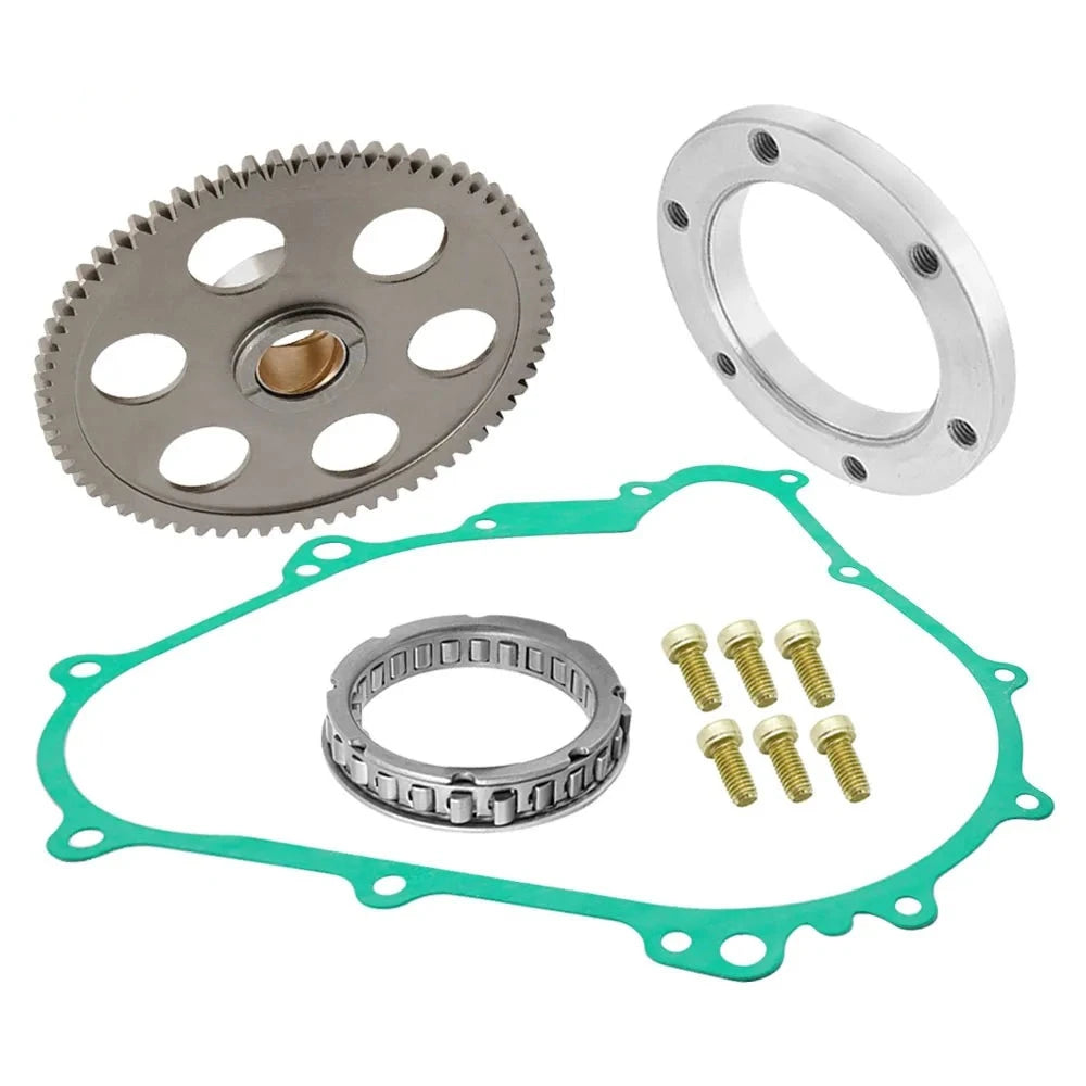 Starter Starting Clutch One Way Gear Bearing Gasket for Yamaha Grizzly Kodiak Rhino Wolverine 400 450 MPN: 5KM-15590-00-00 Mati Powersports