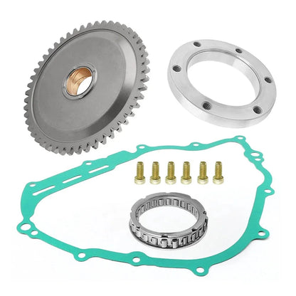 Starter Starting Clutch One Way Gear Bearing Gasket for Yamaha Grizzly YFM550/700 Rhino YXR700 Viking YXR/YXC700 Kodiak 700K OEM: 1HP-15515-00-00 B4F-15451-00-00 Mati Powersports