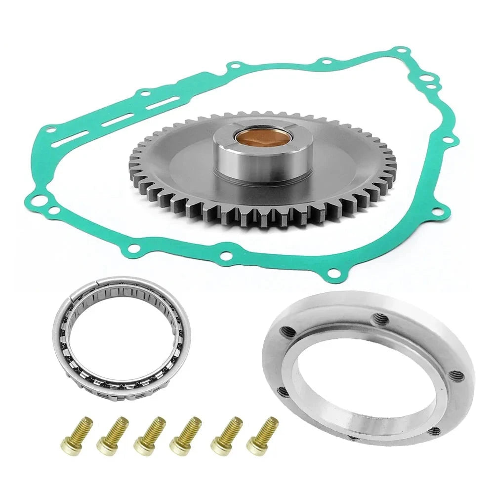 Starter Starting Clutch One Way Gear Bearing Gasket for Yamaha Grizzly YFM550/700 Rhino YXR700 Viking YXR/YXC700 Kodiak 700K OEM: 1HP-15515-00-00 B4F-15451-00-00 Mati Powersports