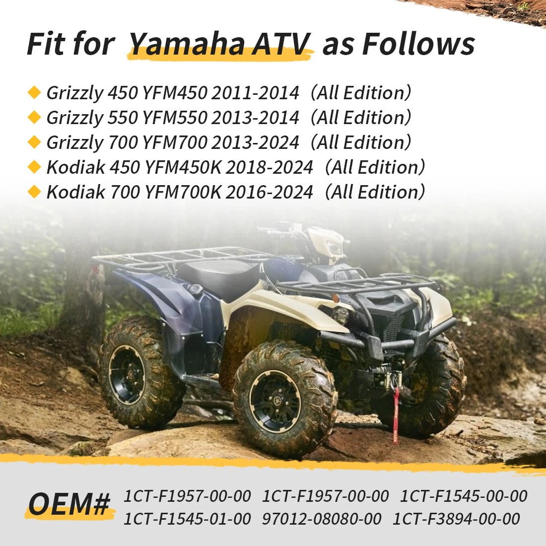 1CT-F1957-00-00 Steering Stem Clamp Bracket Kit For Yamaha YFM450 YFM550 YFM700 YFM450K YFM700K