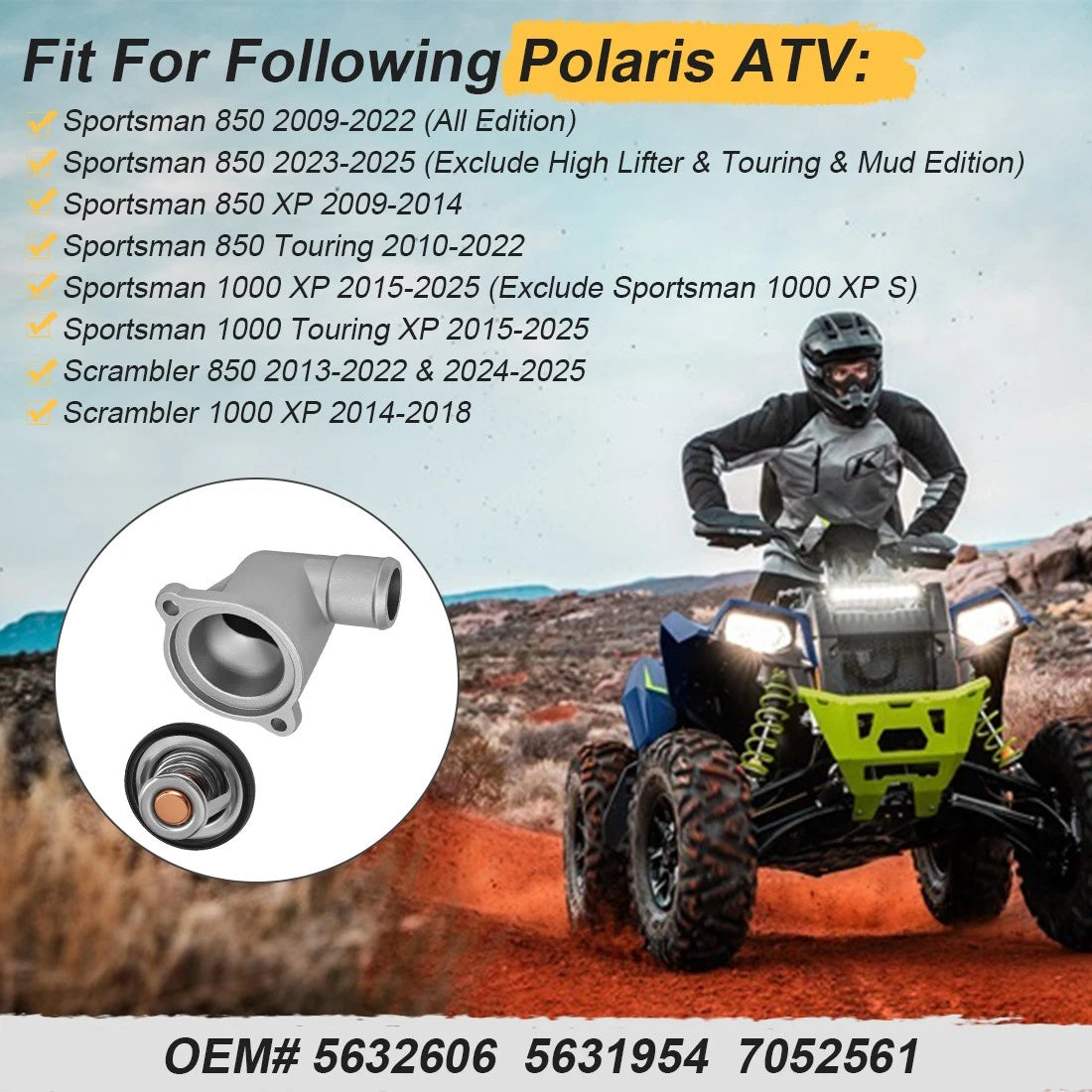 Thermostat & Housing Assembly For Polaris Scrambler 850 1000 XP 7052561 5632606