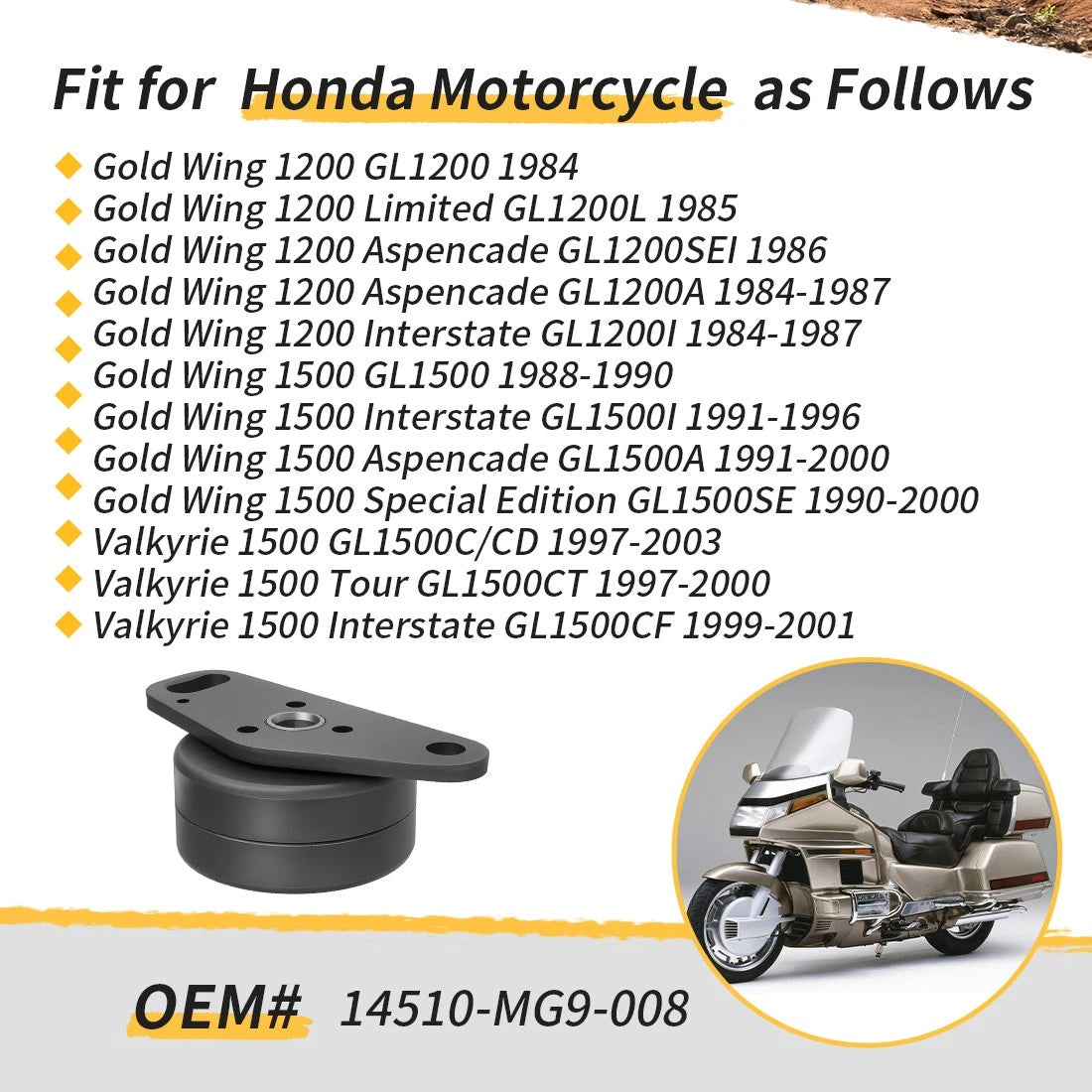 Timing Belt Adjuster For Honda Gold Wing  GL1200 GL1500 Valkyrie Valkyrie 1500 14510-MG9-008