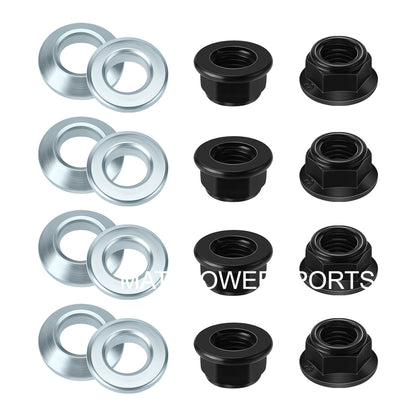 M MATI 8pcs M10x1.25 Lug Nuts Flat Tapered Universal Fit For Kawasaki Suzuki Yamaha Honda 95707-10500-00 90304-HA2-003