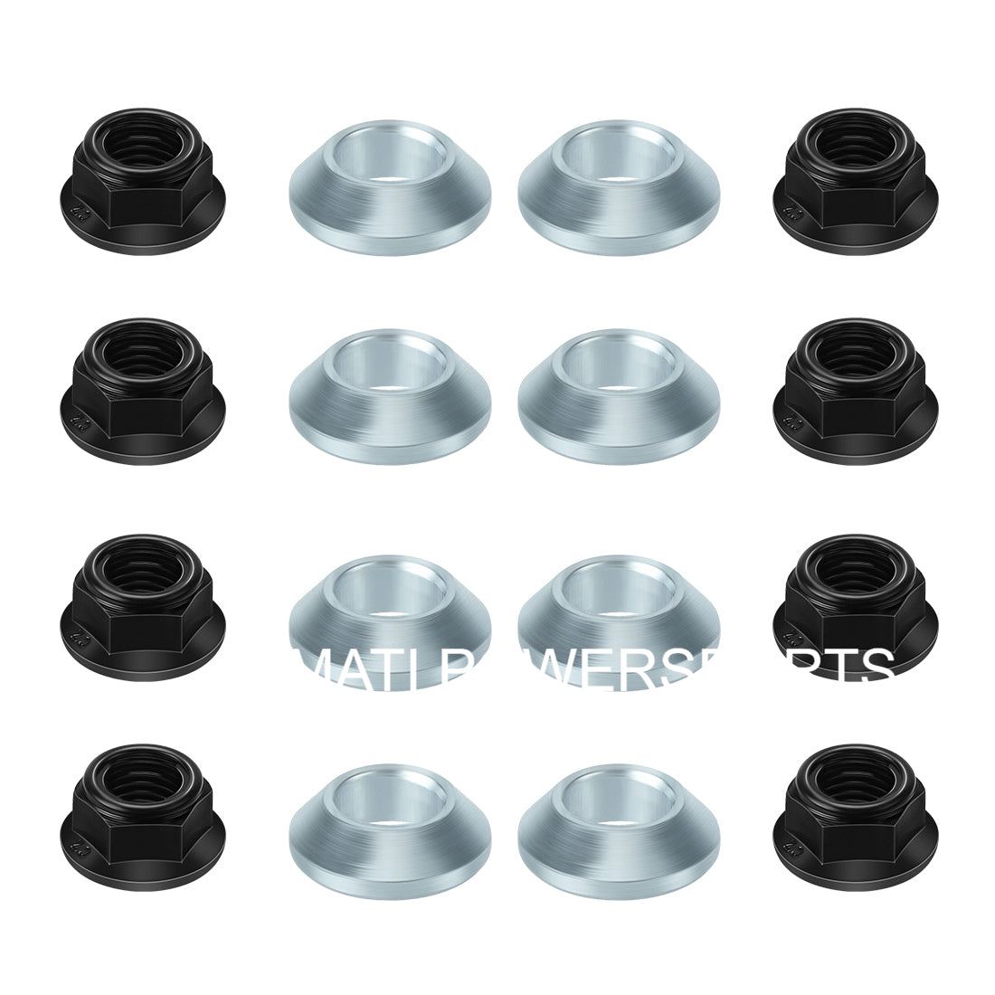 M MATI 8pcs M10x1.25 Lug Nuts Flat Tapered Universal Fit For Kawasaki Suzuki Yamaha Honda 95707-10500-00 90304-HA2-003