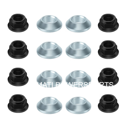 M MATI 8pcs M10x1.25 Lug Nuts Flat Tapered Universal Fit For Kawasaki Suzuki Yamaha Honda 95707-10500-00 90304-HA2-003