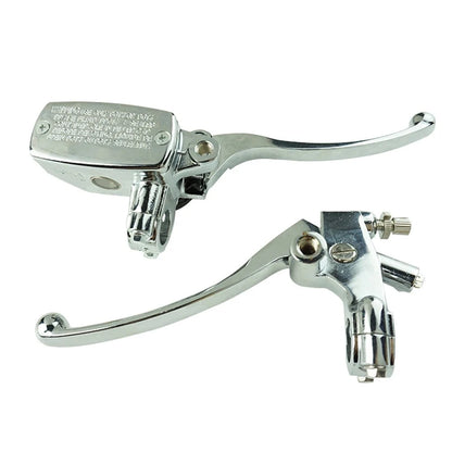 Universal 14mm Motorcycle Master Cylinder Clutch Lever 22mm Kit (Chrome) - Fits Yamaha, Suzuki, Honda Mati Powersports