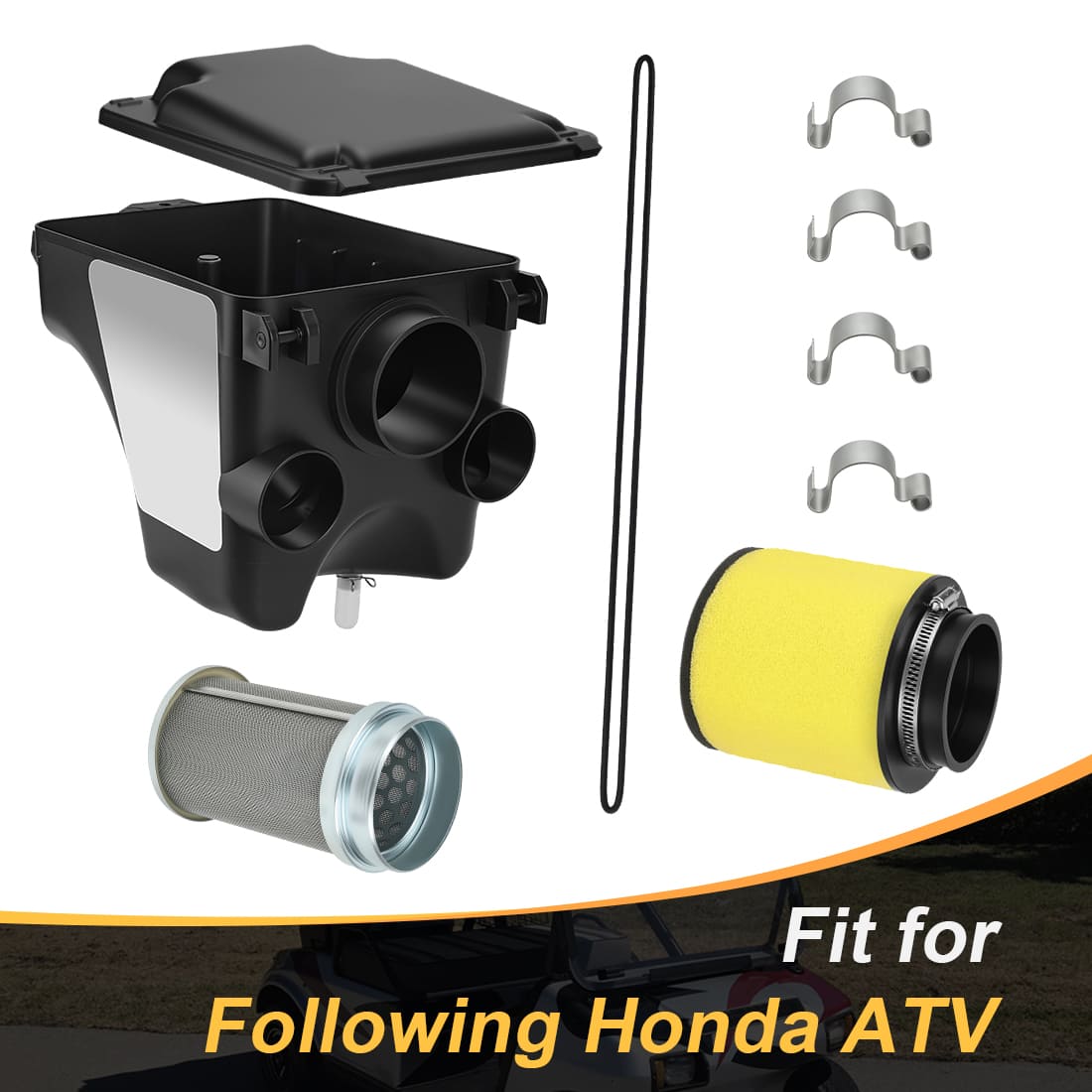 Air Filter Kit w/Air Box Case w/Cover w/Seal For Honda Sportrax 300 TRX300EX/X TRX250X 17211-HC0-000