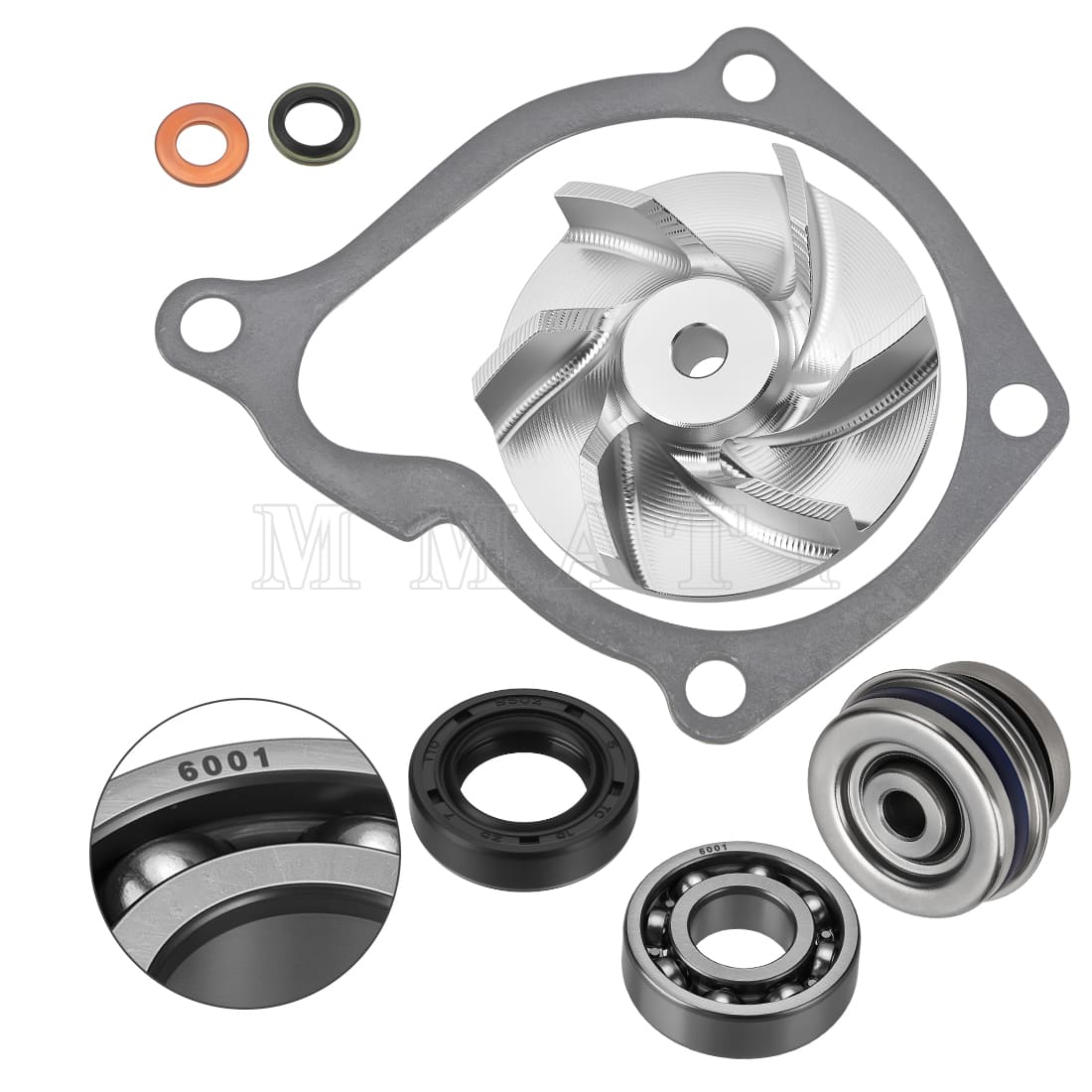 Water Impller & Water Pump Seal Rebuild Kit For Polaris  Sportsman Scrambler Magnum Ranger 400 425 450 500 1995-2014 3084837
