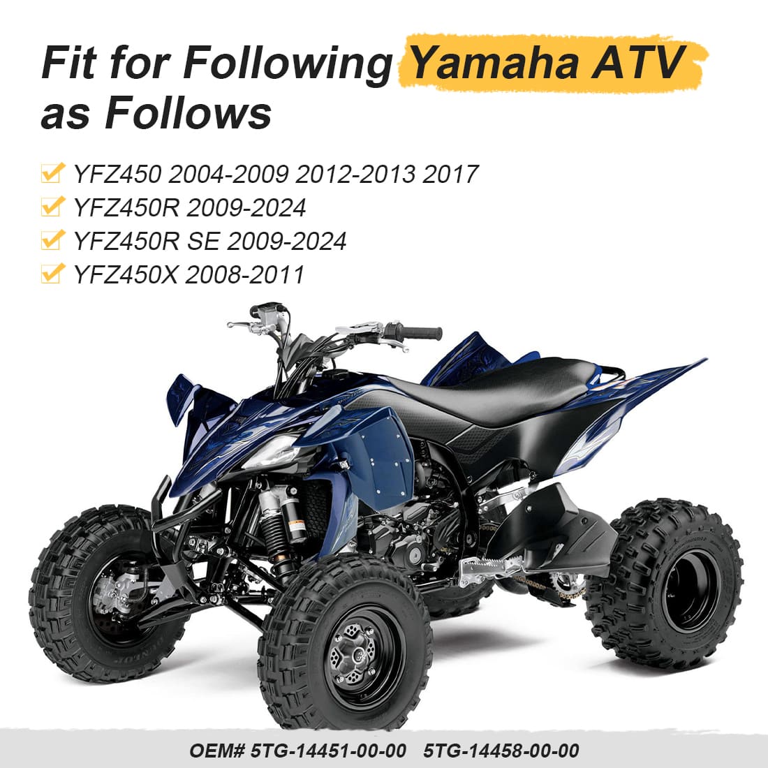 Air Filter w/Guide Holder Kit For Yamaha YFZ450 YFZ450R YFZ450X 2008-2024 5TG-14451-00-00