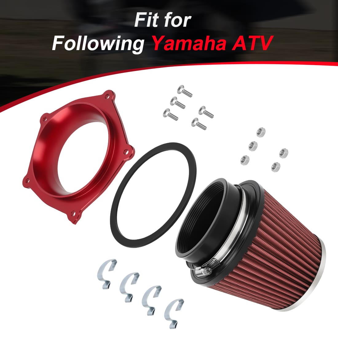 Air Filter w/Guide Holder Kit For Yamaha YFZ450 YFZ450R YFZ450X 2008-2024 5TG-14451-00-00