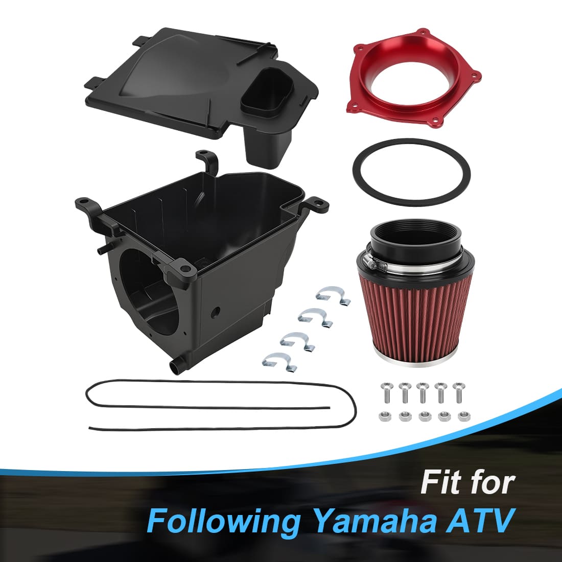 Air Filter Kit & Air Box Case w/ Cover Cap Seal For Yamaha YFZ450 2004-2013 YFZ450X 2008