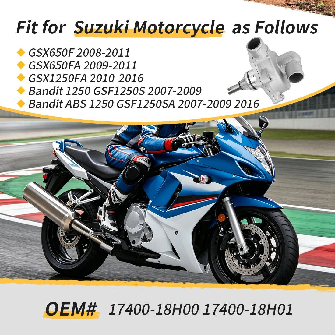 17400-18H00 For Suzuki GSX650 F/FA GSX1250FA GSF1250S/SA 08-16 Water Pump Assembly