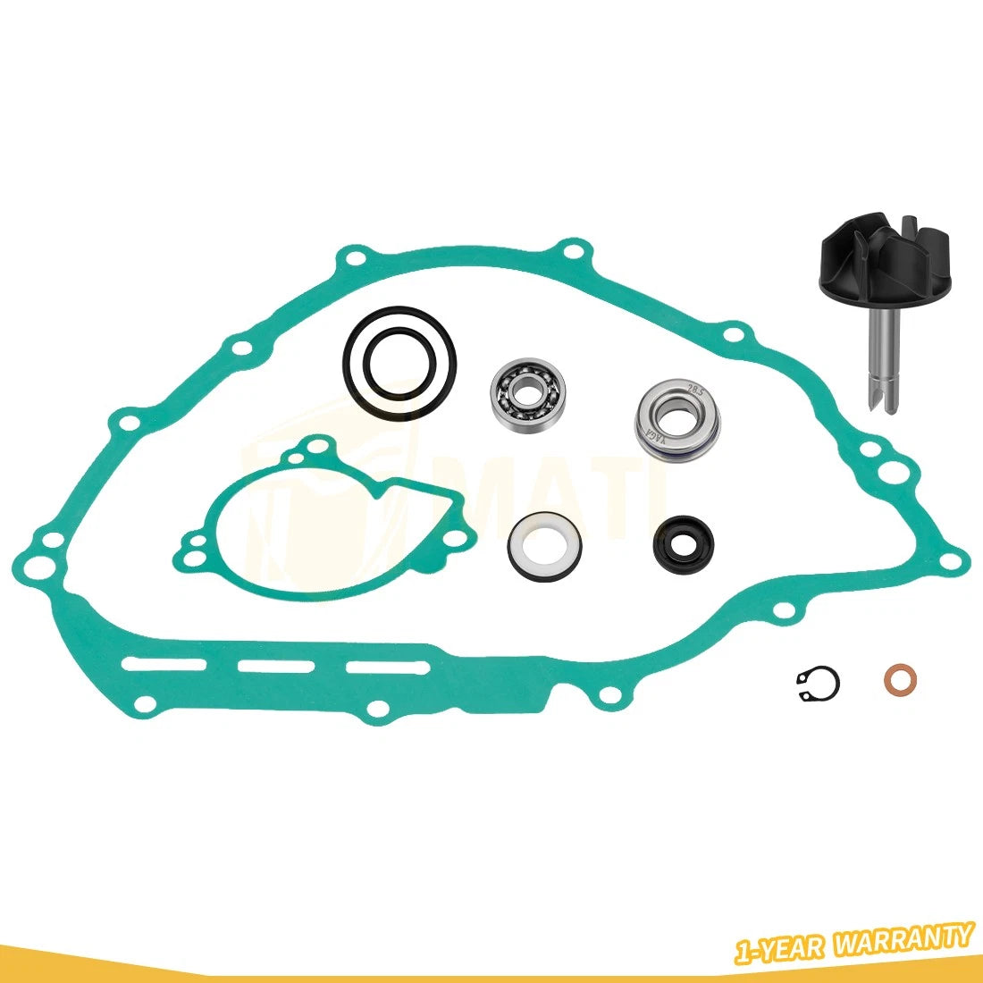 Water Pump Impeller Rebuild Repair Kit for Yamaha Viking Grizzly Kodiak Rhino 700 3B4-12450-00-00