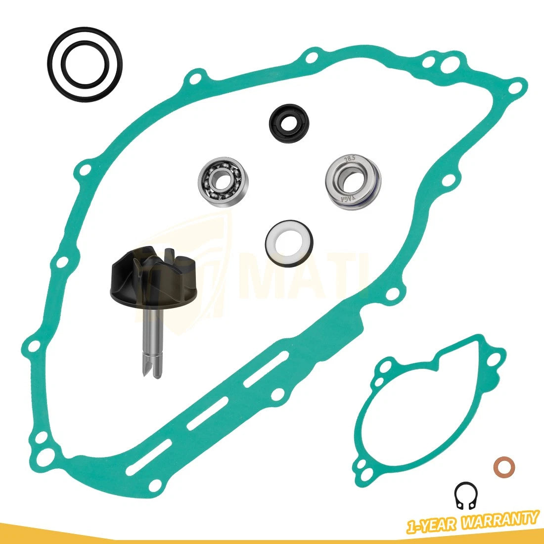 Water Pump Impeller Rebuild Repair Kit for Yamaha Viking Grizzly Kodiak Rhino 700 3B4-12450-00-00