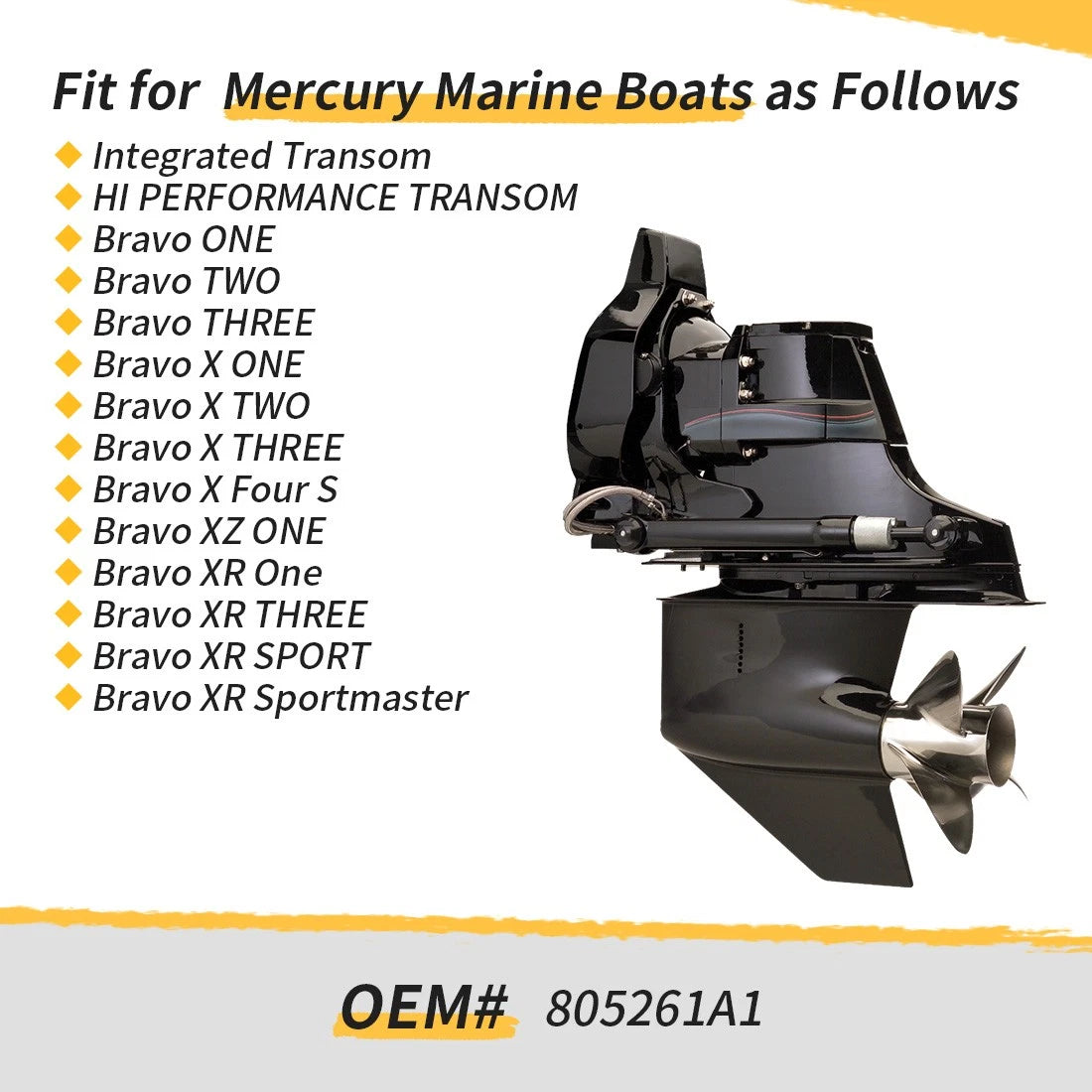 Wear Pad Kit For Mercury Marine Bravo One Two Three Four X, XR，XZ 805261A1